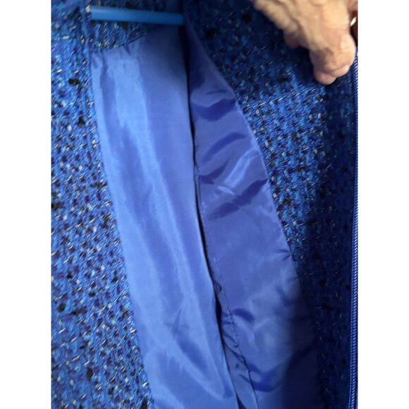 Coldwater Creek Women's Blue Tweed Jacket Size 10P Career, Work Full Zip Front - Picture 3 of 7